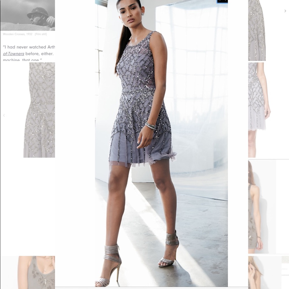 Aidan Mattox sequined chiffon cocktail dress